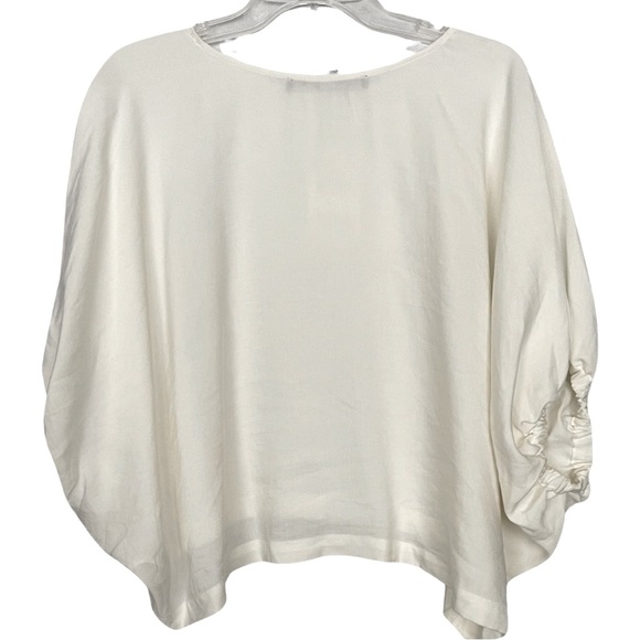 Zara cream linen blend Cropped Oversized top Lagenlook Coastal Boho NWT - Picture 5 of 7